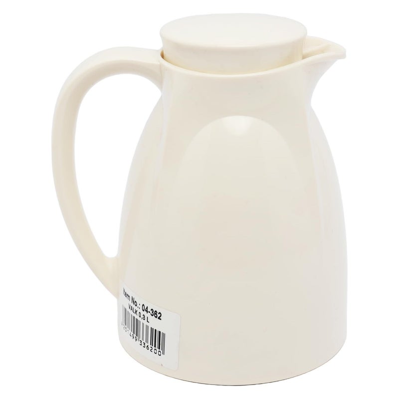Valk Vacuum Flask with Double Wall Glass, Wide Mouth with Anti-Leakage Cap Double Walled Travel Mug, Beige 300ml - Image 2